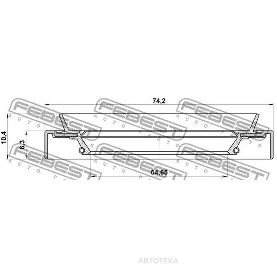 Сальник ступичный задний (56X74X7X10) NISSAN SUNNY B14/ALMERA N15 1995-2000 FEBEST 95HDS56740610X