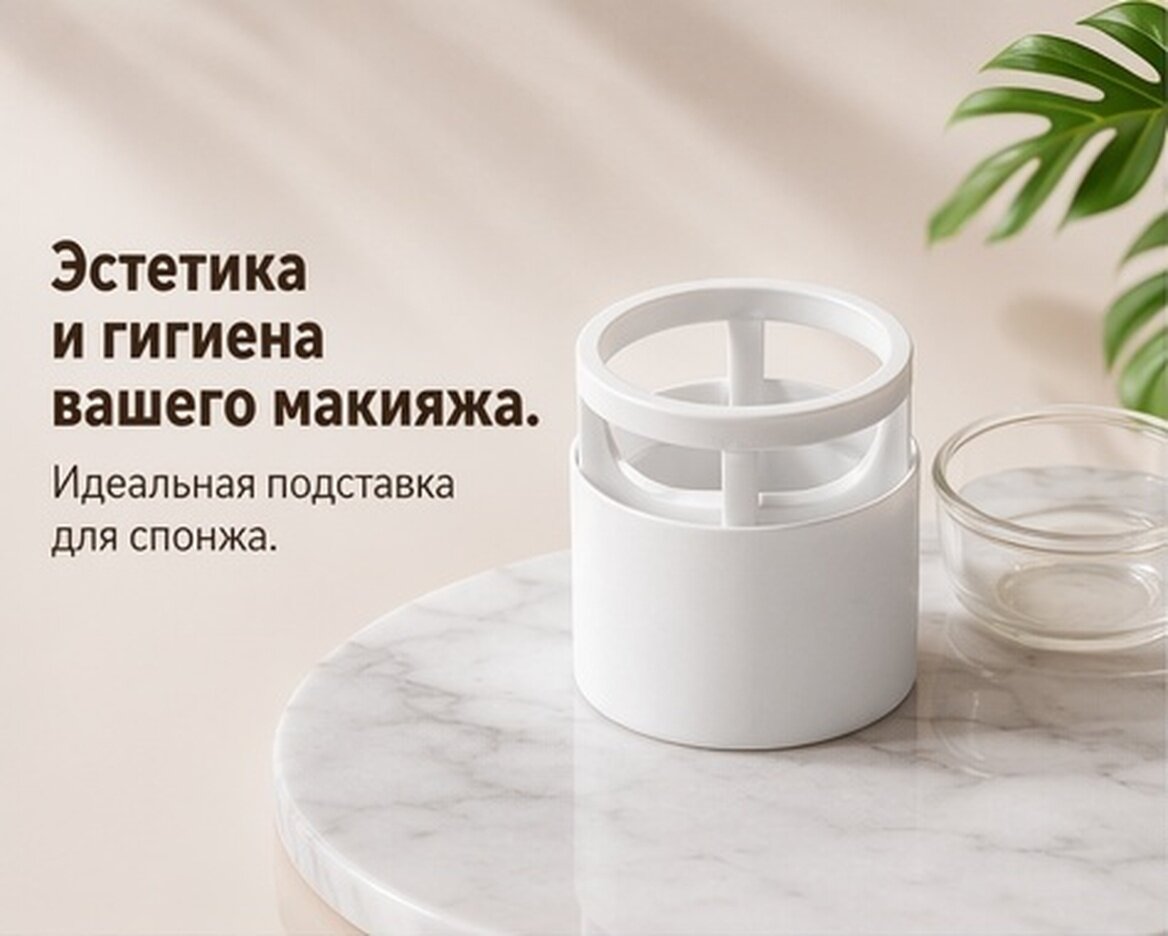 Держатель для спонжей из abs пластика белого цвета для сушки и хранения