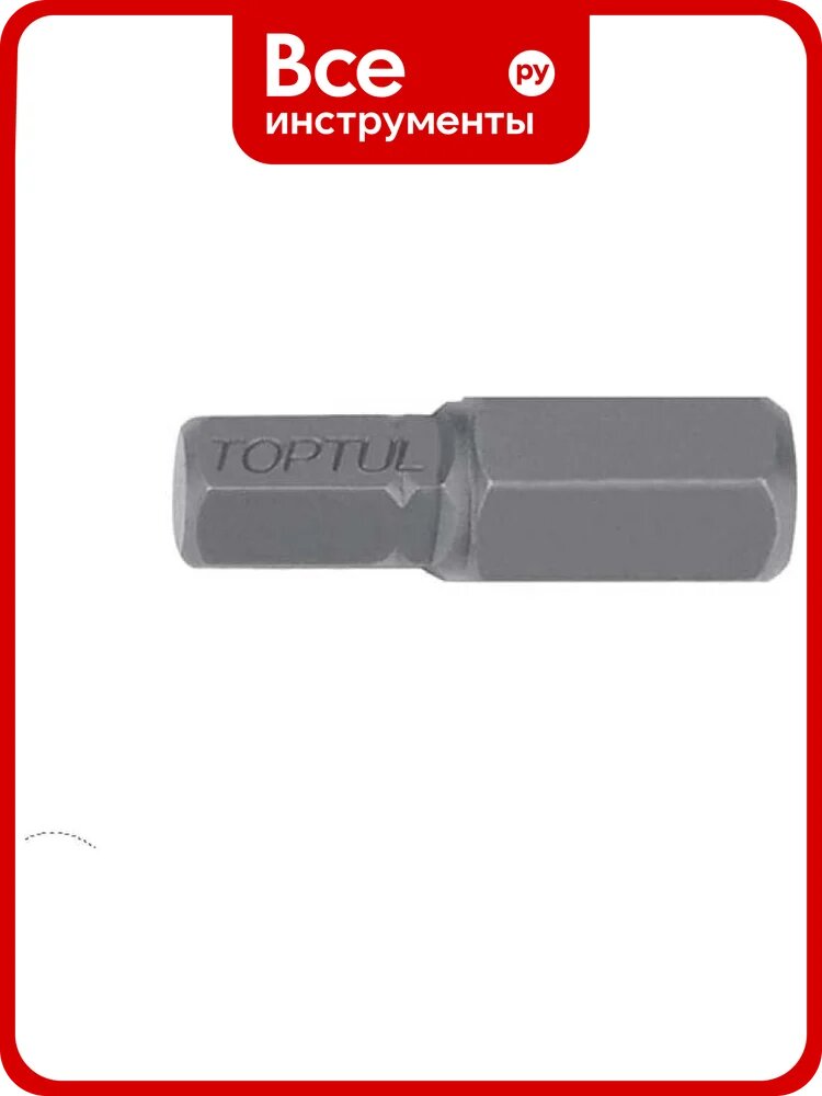 Бита шестигранная HEX 6 мм, 30 мм, 10 мм TOPTUL FSDA1206