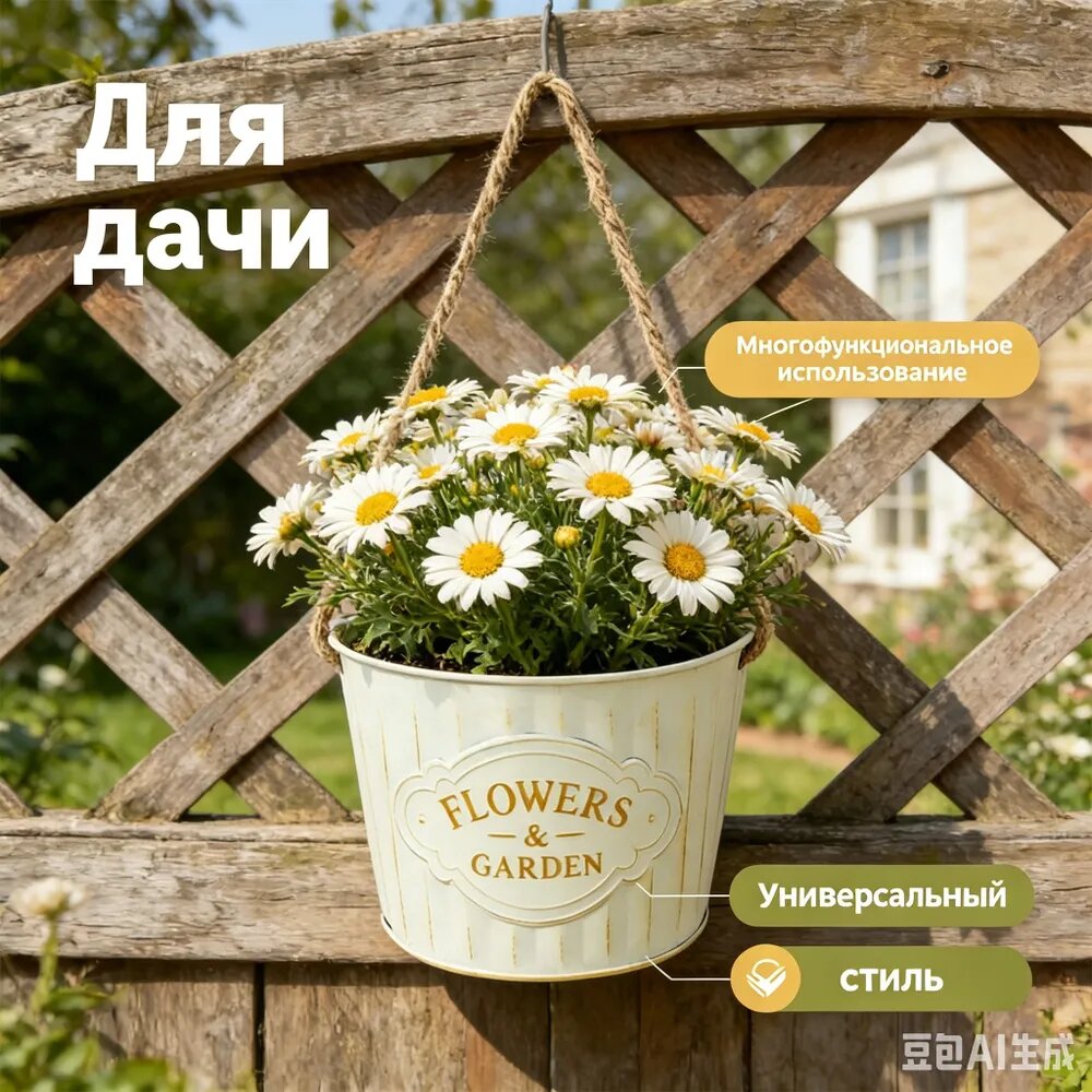Quivix Вазон 2.8 л, 14 см, 1 шт, цвет кремовый