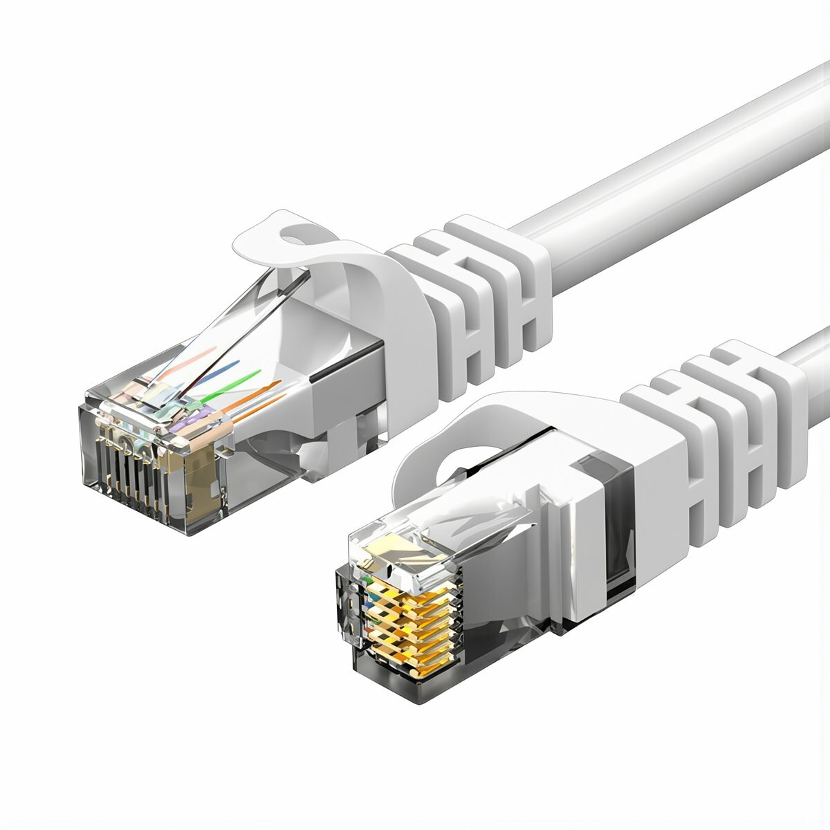 Сетевой плоский провод Cat6 30 метров серый, разъем RJ45 для подключения компьютера к роутеру, подходит для домашней и офисной локальной сети, Готовый сетевой кабель 2 м