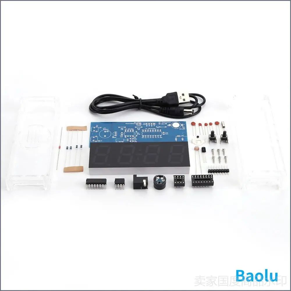 Цифровые часы-конструктор: время, температура, будильник, питание от USB