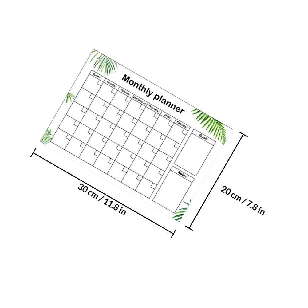 Доска для холодильника сDry Erase, прозрачный акрил, календарь 30x20 см