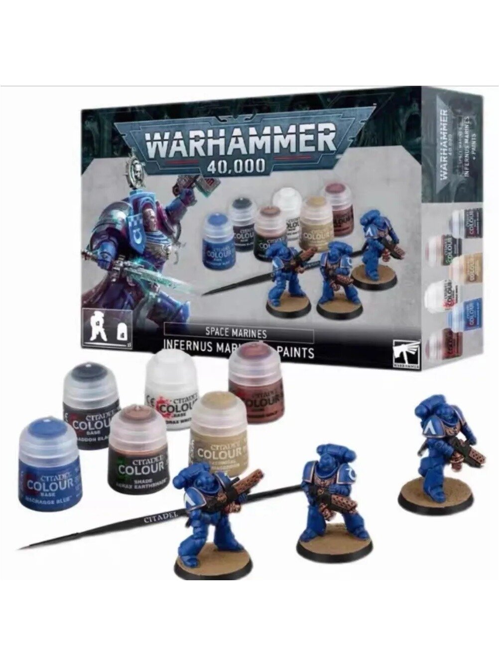 Набор миниатюр Warhammer 40000: Space Marines - Infernus Marines + краски Paints Set
