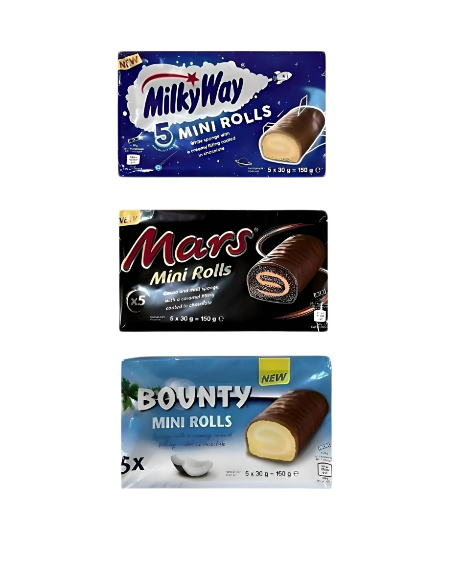 Набор Mini Rolls Mars, Bounty, Milky way. ( 3 уп. х150 гр).