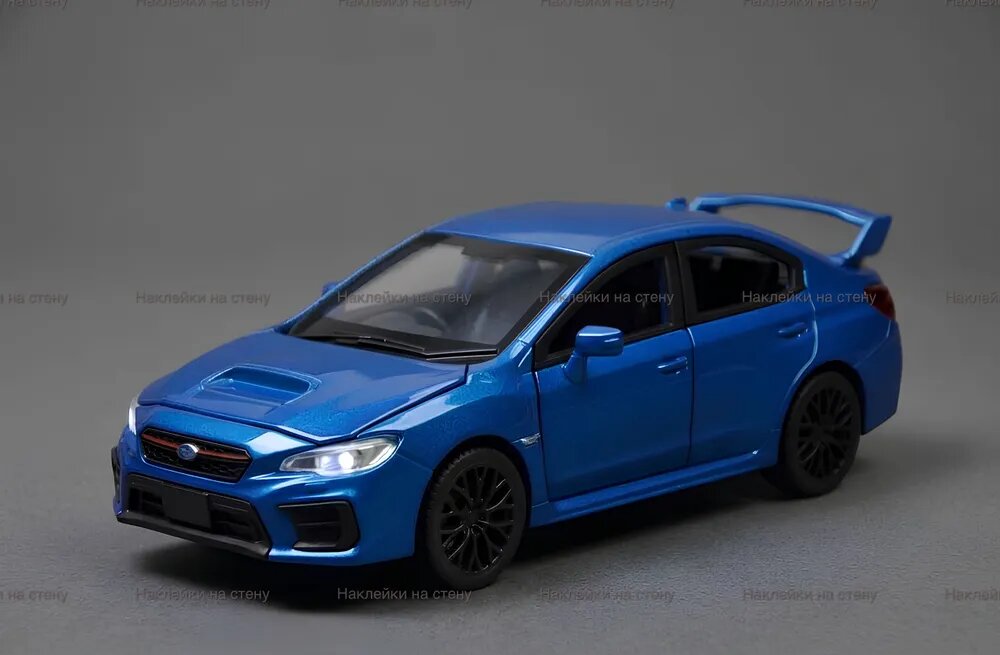 Машинка металлическая инерционная модель Subaru VA WRX STi (2016-2021) (Субару Импреза синий 15см) Детская игрушка / Масштаб 1:30