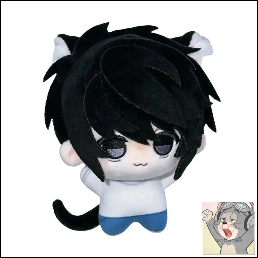 Мягкая игрушка Тетрадь Смерти Эл Лоулайт /Фигурка Death Note L Lawliet Plush Toy 10CM, Cute Q version cat ears toys, Аксессуары для рюкзаков, брелки, подарки на день рождения, детские игрушки