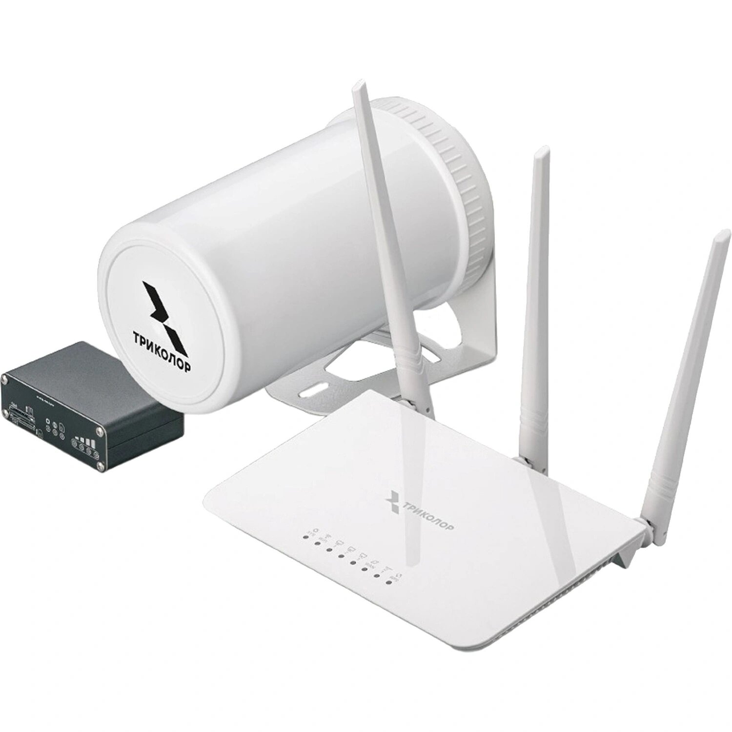 Триколор Уценка. Усилитель интернет-сигналаи Триколор 3G/4G 9 дБ до 200 кв. м всенаправленная антенна (TR-4G/injector-9kit)