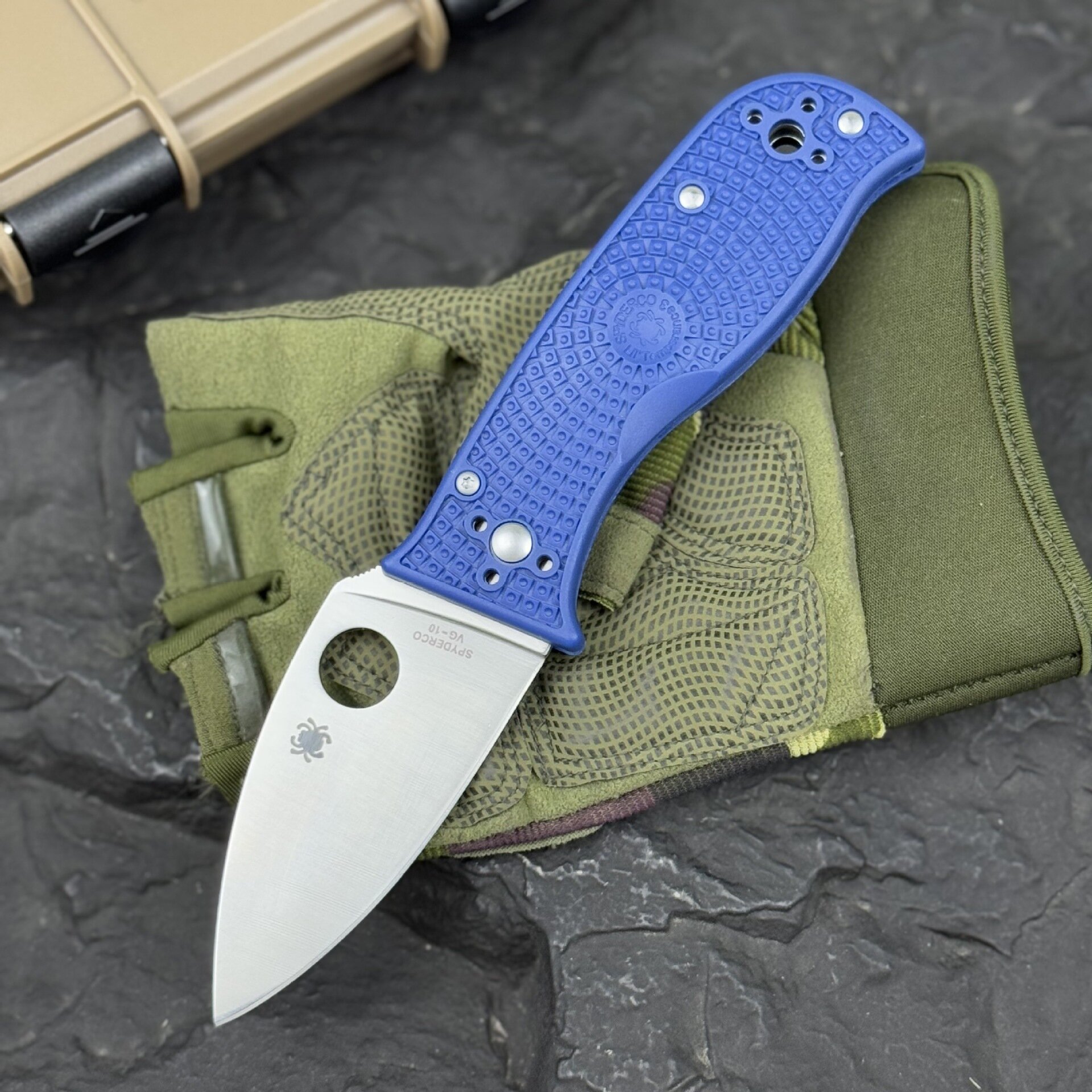 Складной нож Spider C69 с нейлоновой рукоятью, тактический для кемпинга и охоты, EDC инструмент, синий