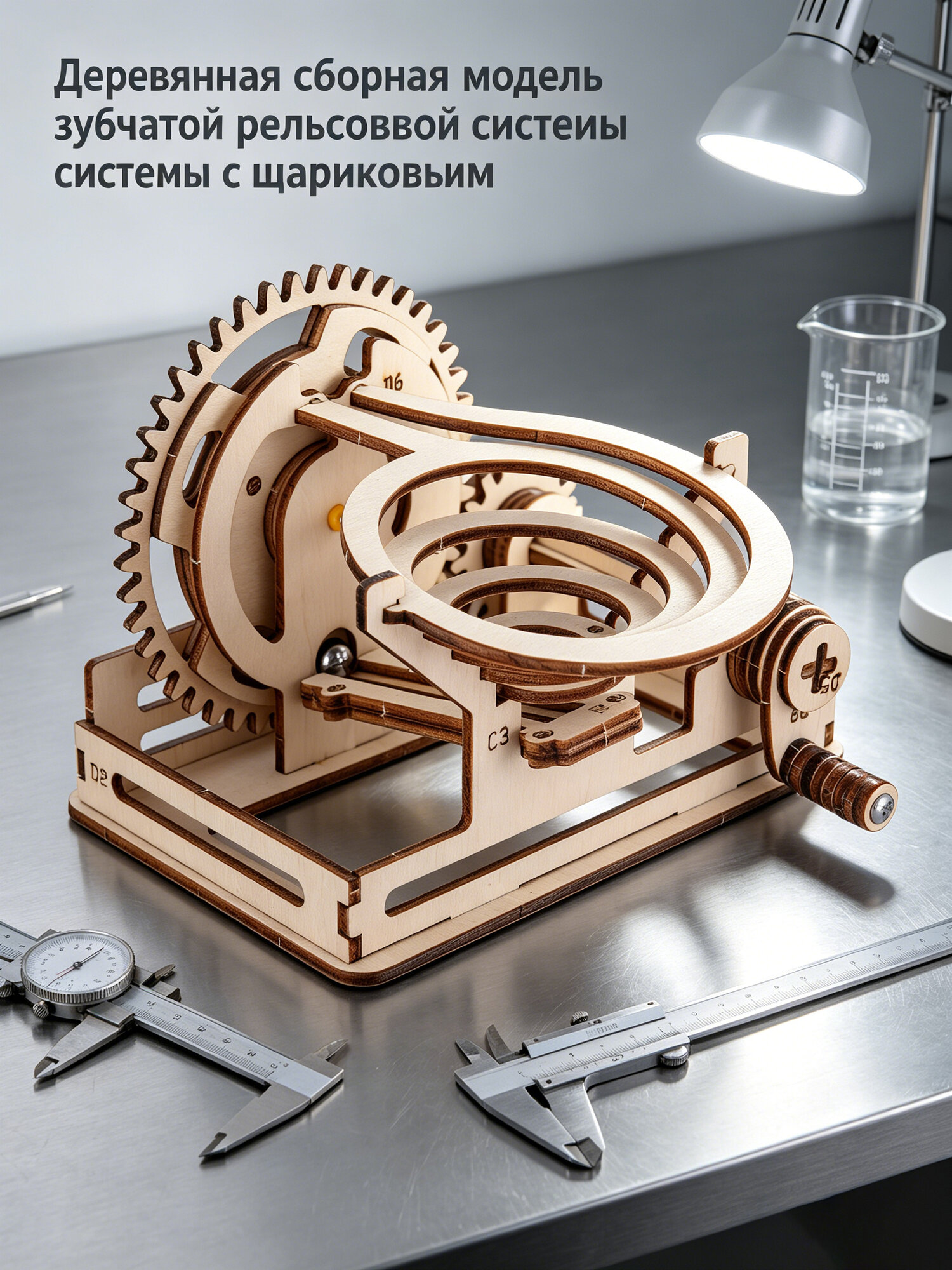 Механический деревянный пазл шариковая горка с шестернями, инженерная модель марионетки ручной сборки