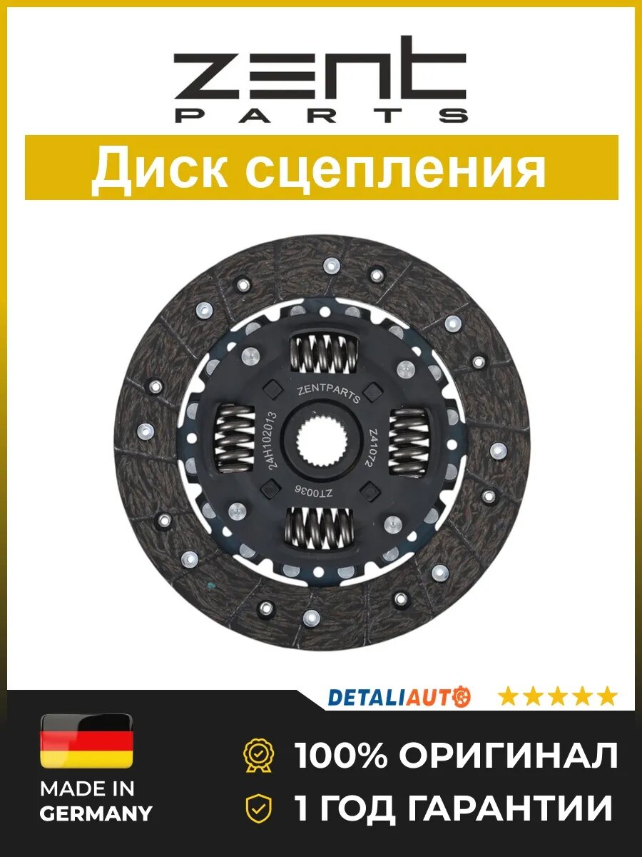 Диск сцепления Zentparts Z41072 Рено Твинго 1.4 Renault Twingo 1.4 2003-2014