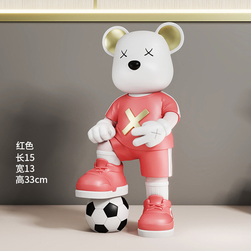 Статуэтка Медведь Баскетболист Lucky, 33 см, синяя фигурка Bearbrick для декора дома, подарок