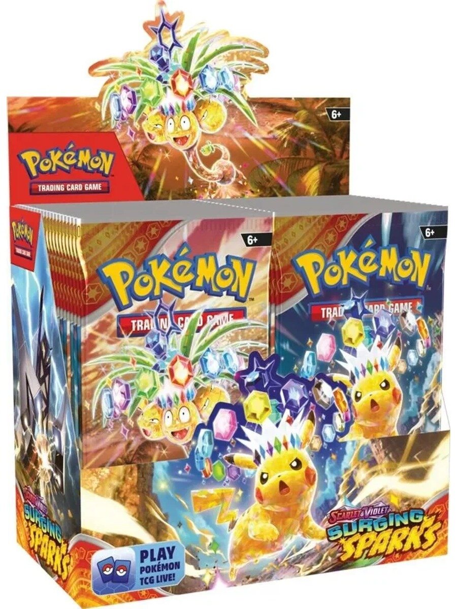 Настольная игра Pokemon TCG Surging Sparks Booster Box, Цвет бежевый, серый металлик