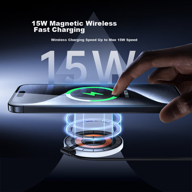 ESCASE MagSafe магнитная беспроводная зарядка для iPhone 15/14/13/12 Pro Max 15Вт быстрая зарядка прозрачная магнитная
