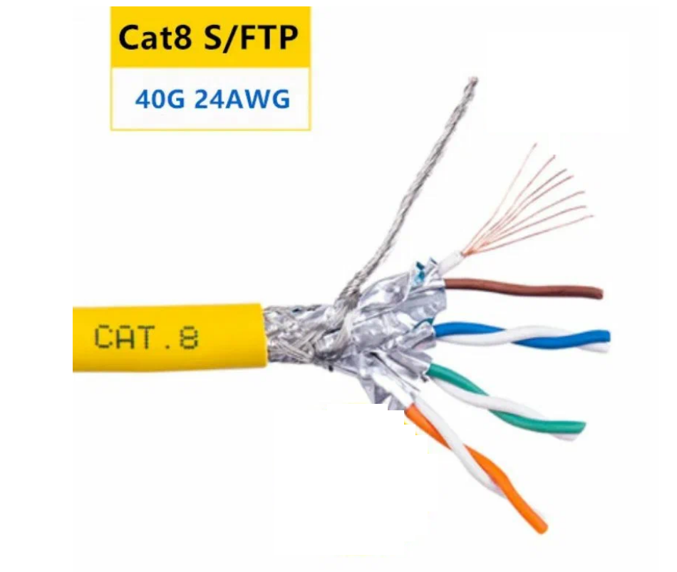 40G двойной экранированный сетевой кабель Cat8 RJ45, сетевой кабель Ethernet, витая пара SFTP RJ45, патч-корд для ноутбуков, компьютеров, маршрутизаторов, модемов