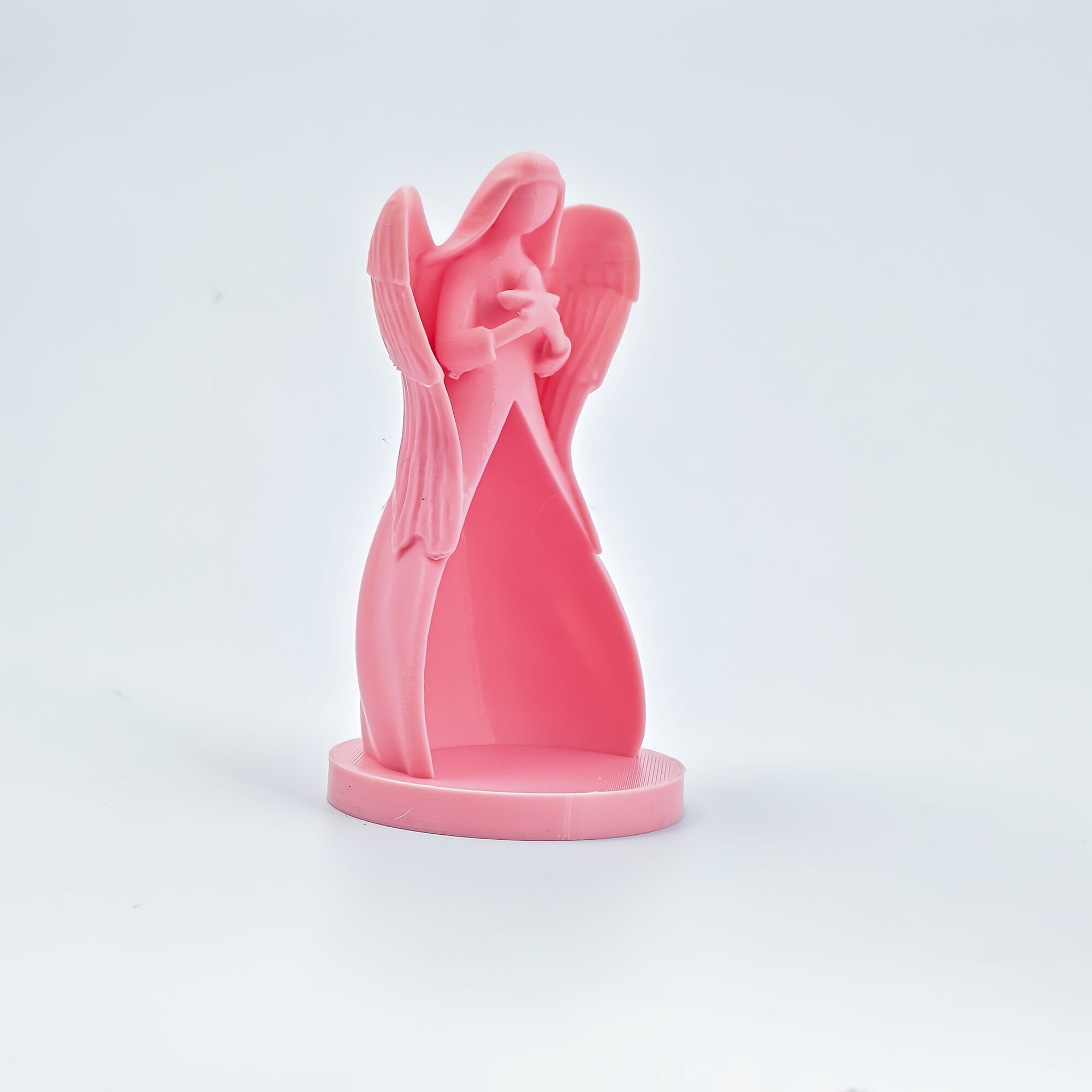 Подсвечник-статуэтка «Ангельские крылья» с 3D-печатью для электронной свечи, 1 шт, розовый цвет — декор для дома, сада, спальни и церкви, настольный, подарок на праздник