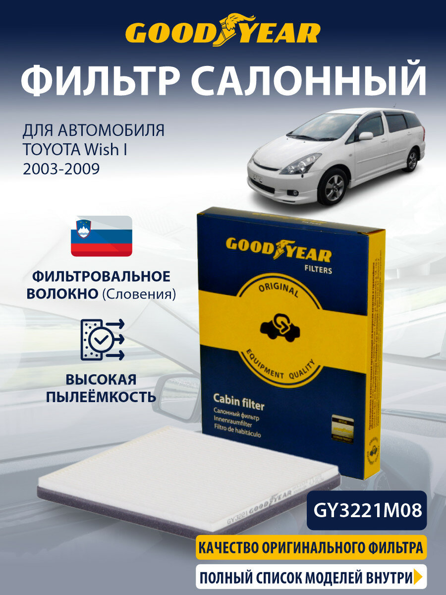 Фильтр салонный TOYOTA Wish 1 (тойота Виш 1) 2003-2009