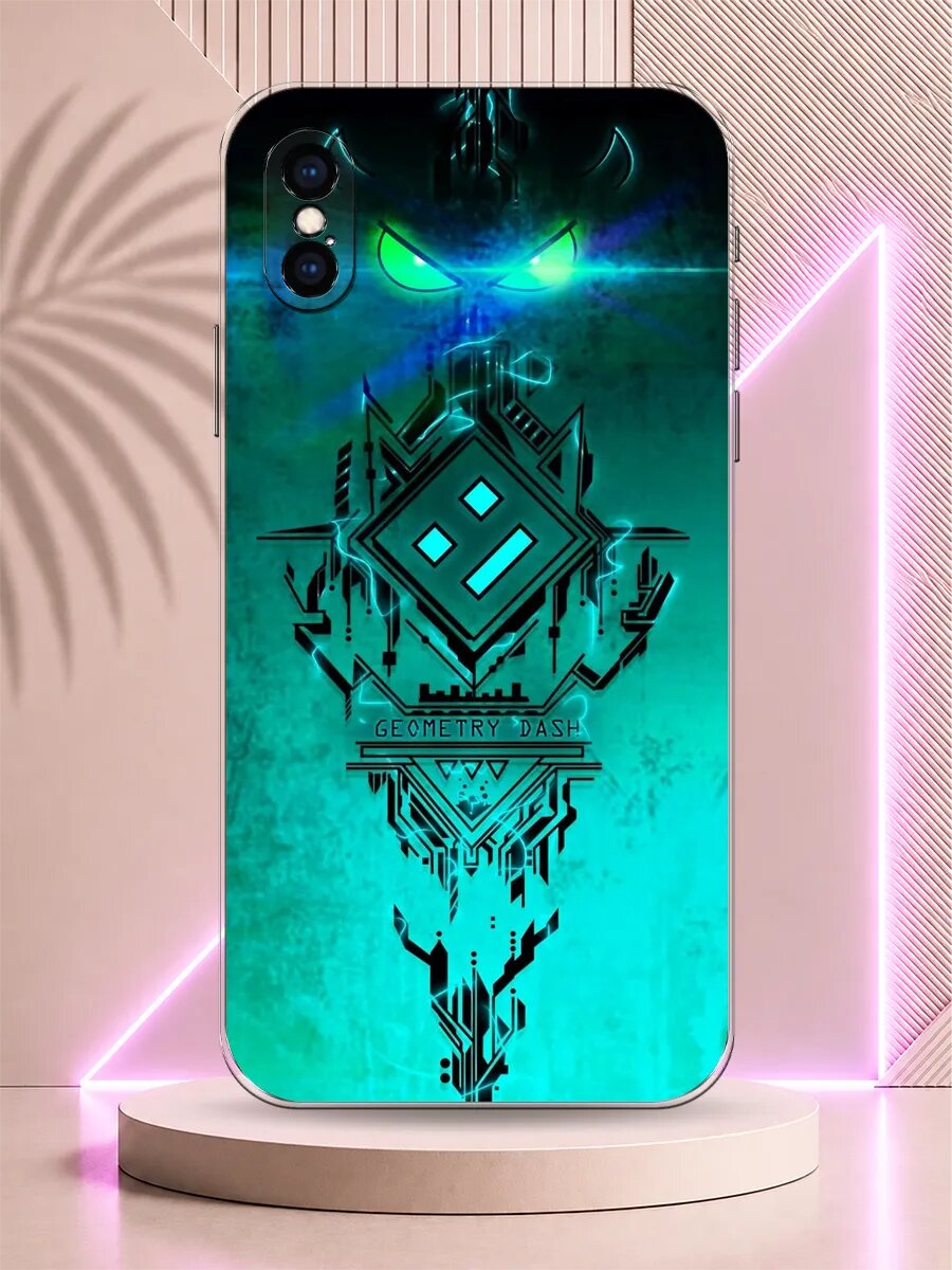 Чехол на iPhone X Geometry Dash