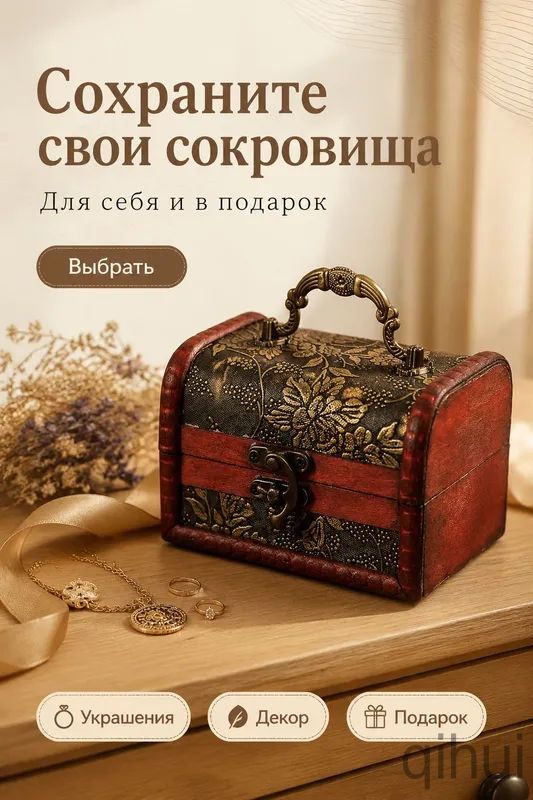 Шкатулка-сундук Универсальная, 1 шт