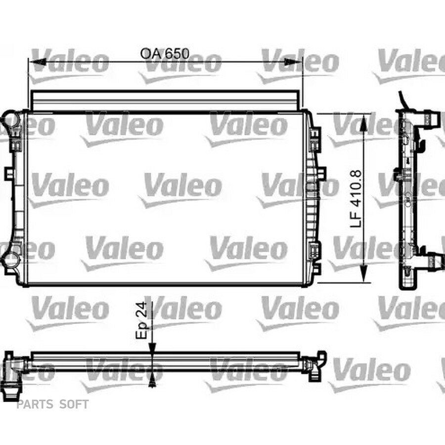 Радиатор системы охлаждения от официального дистрибьютора, VALEO, артикул 735558
