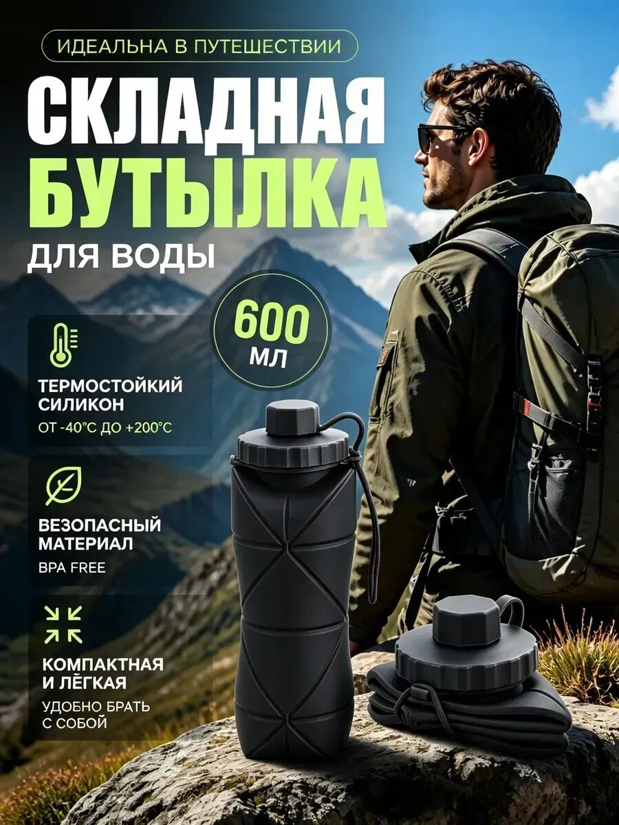 Складная бутылка для воды в самолет