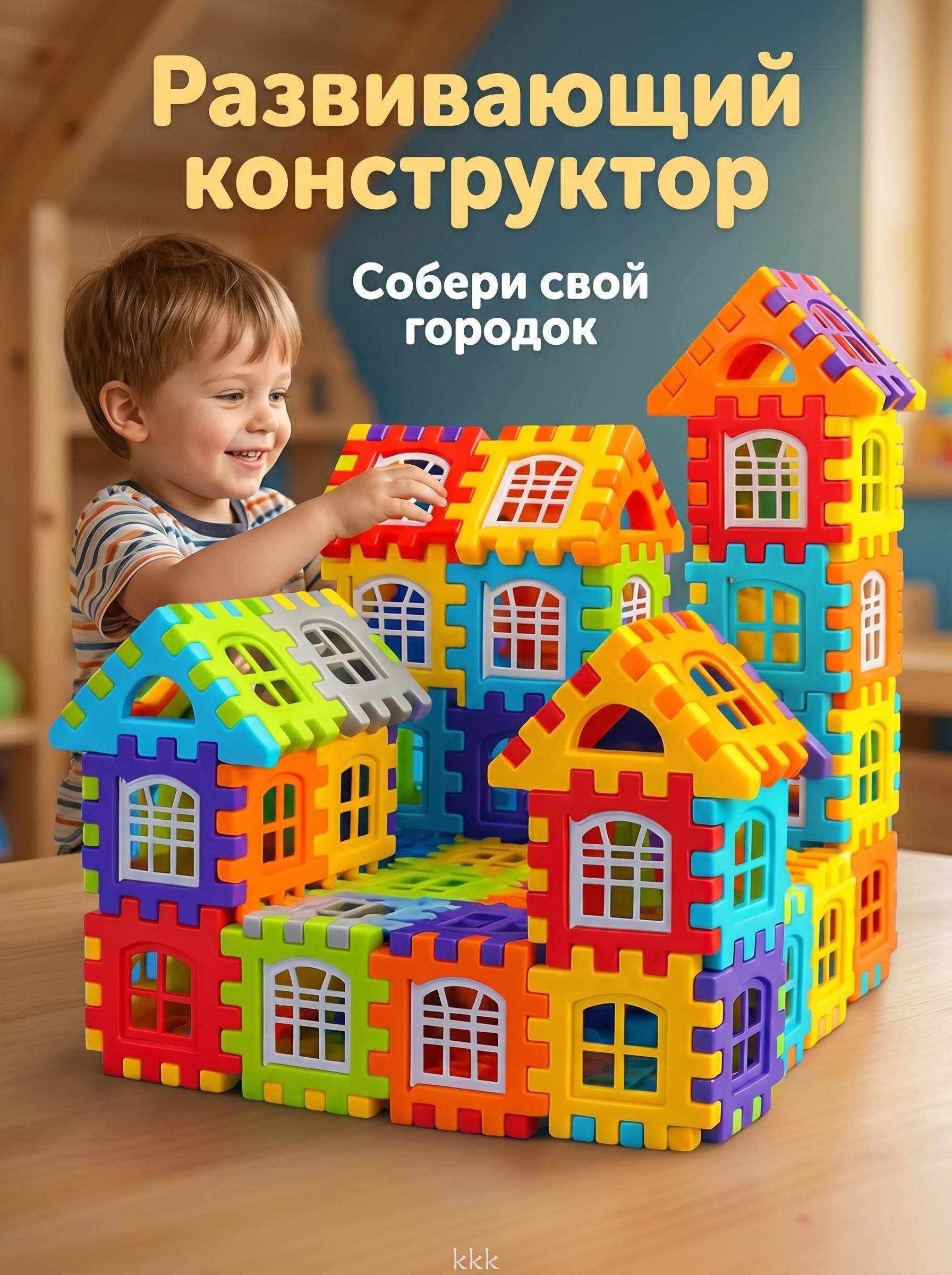Детский развивающий 3д конструктор для мальчика и девочки 70 деталей