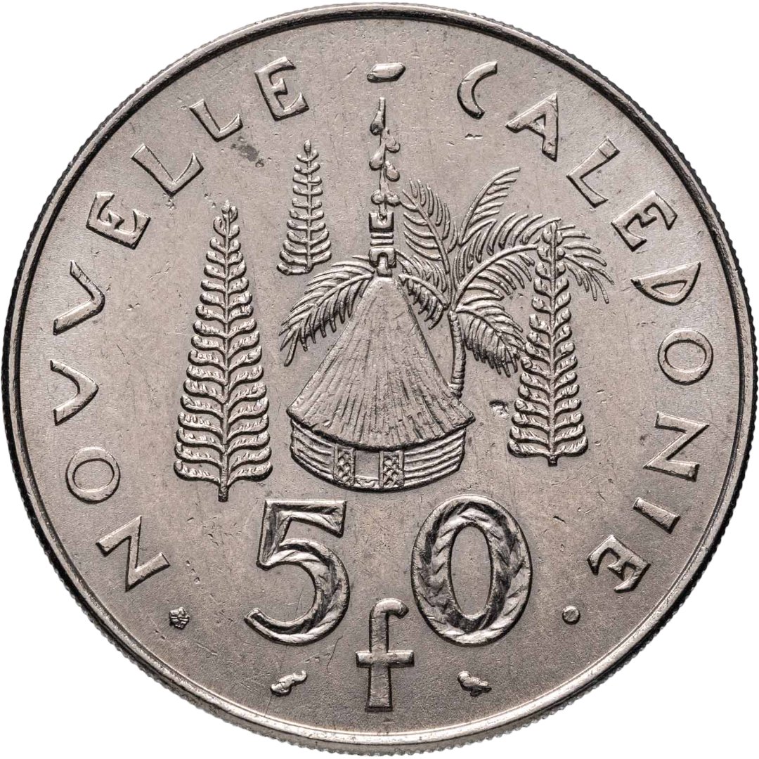 Новая Каледония 50 франков francs 1967, Никель, в сохранности XF-AU
