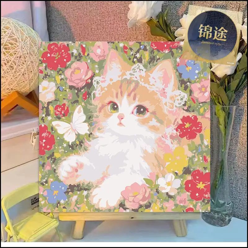 Картина по номерам, 20x20 CM, животные, пейзаж, подарок