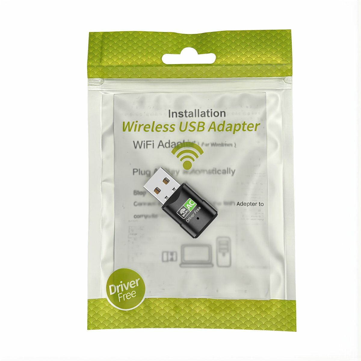Беспроводной USB адаптер Wi-Fi 600 Мбит/с двухдиапазонный 2.4 ГГц 5 ГГц без драйвера для настольного компьютера приёмник и передатчик сигнала, 600M двойной диапазон, без драйвера, пакетная упаковка