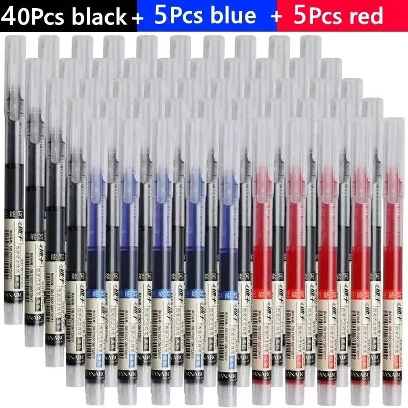 Гелевые ручки hopk, набор из 3/10/50/100 шт. 40black 5blue 5red1
