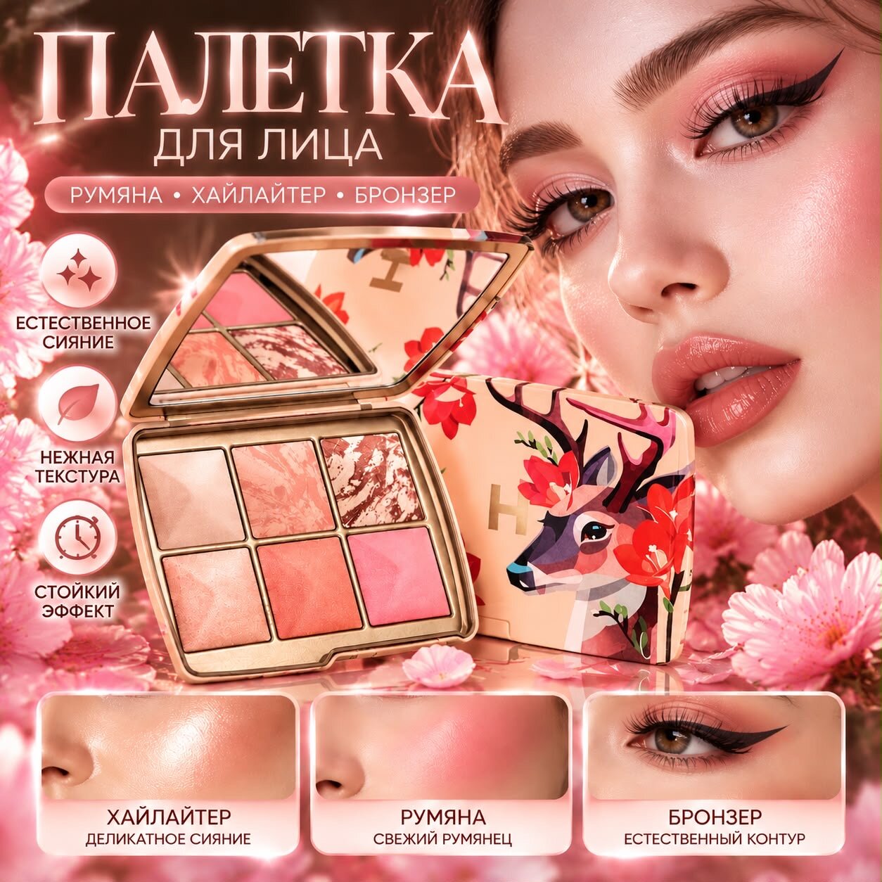 HOURGLASS Лимитированная палетка для лица / Ambient Lighting Edit Unlocked (Deer)