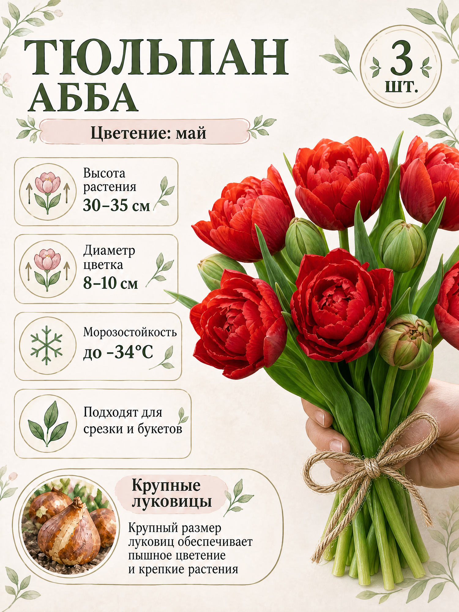 Тюльпан Абба, луковицы 3 шт.