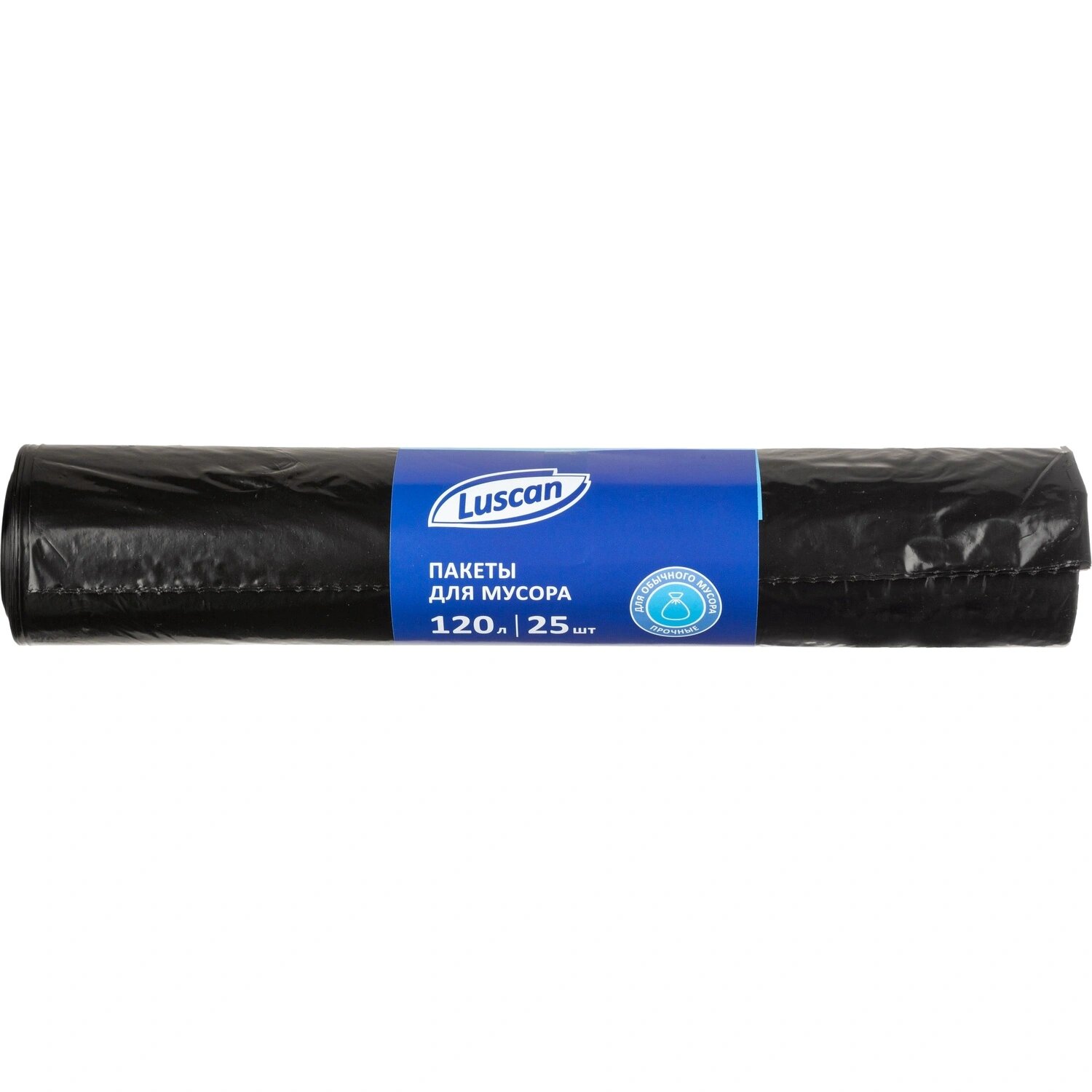 Luscan Мешки для мусора Luscan 120 л черные (ПВД 40 мкм, 25 штук)