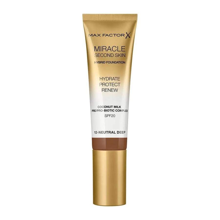 Тональный крем Max Factor Miracle Second Skin Hybrid Foundation, 12 Neutral Deep, 30 мл