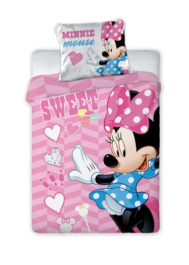 Комплект постельного белья Disney Минни Маус, детский, розовый, 100x135 см