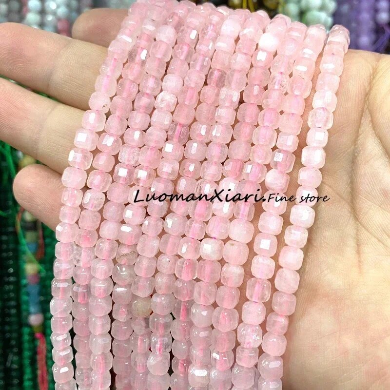 Розовый кварц бусины LUOMAN XIARI 5x5 мм Розовый, 5x5mm 29-30pcs, rose quartz