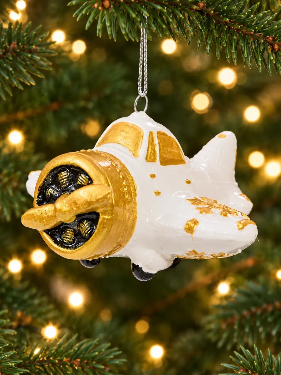 Новогодняя елочная игрушка Самолет
