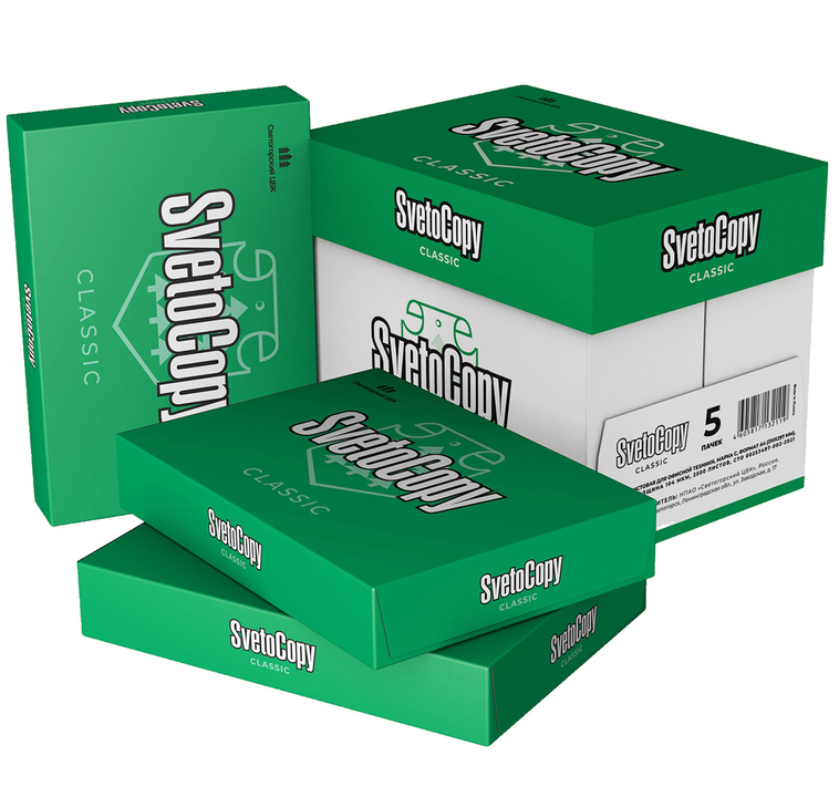 Бумага офисная А4, 80 г/м2, 500 л, марка С, SVETOCOPY CLASSIC, 146% (CIE) - 5 шт