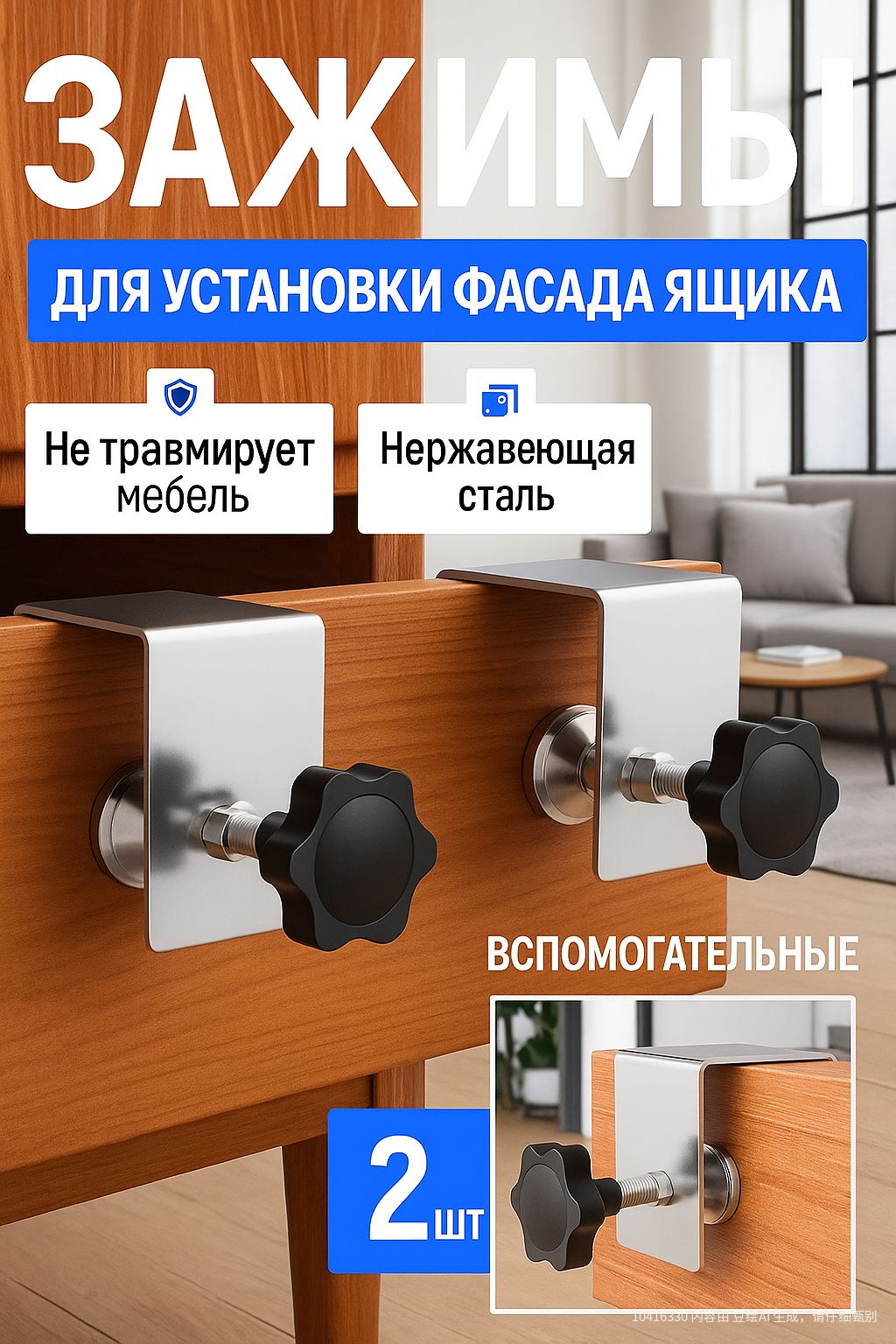 Зажим для установки фасада ящика ( струбцина зажимная ), 2 штуки