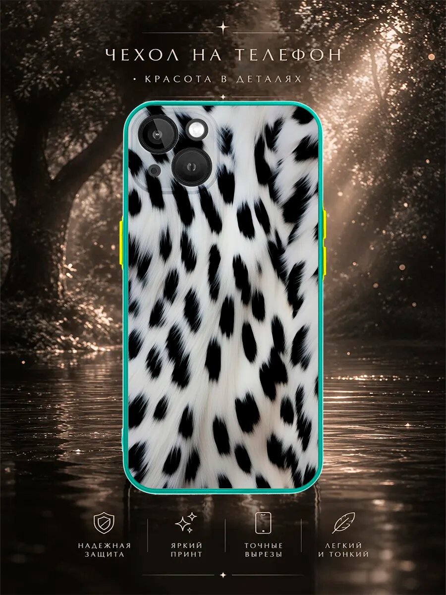 Матовый чехол на iPhone 13 Принт далматинец