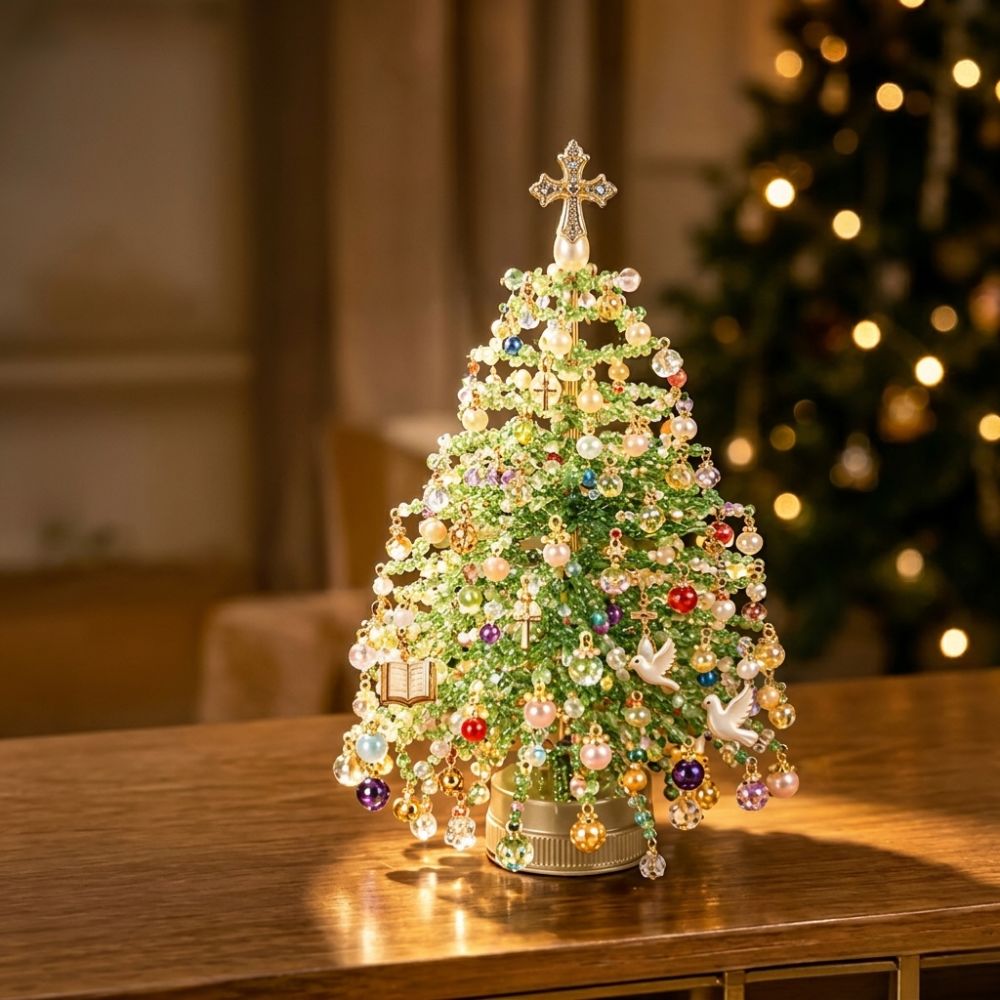 DIY‑набор для сборки ёлки из бусин с подсветкой, ручная работа, новогодний декор