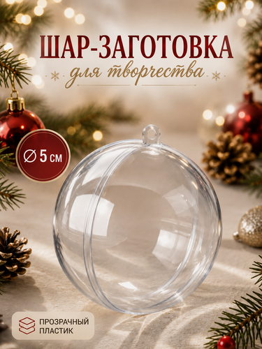Изображение товара Заготовка-подвеска, раздельные части "Шар", диаметр собранного: 5 см