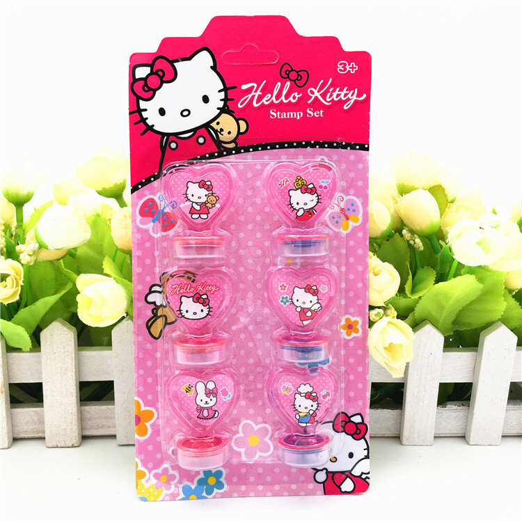 Печать детская цветная / набор печатей для детей 6 штук/hello Kitty