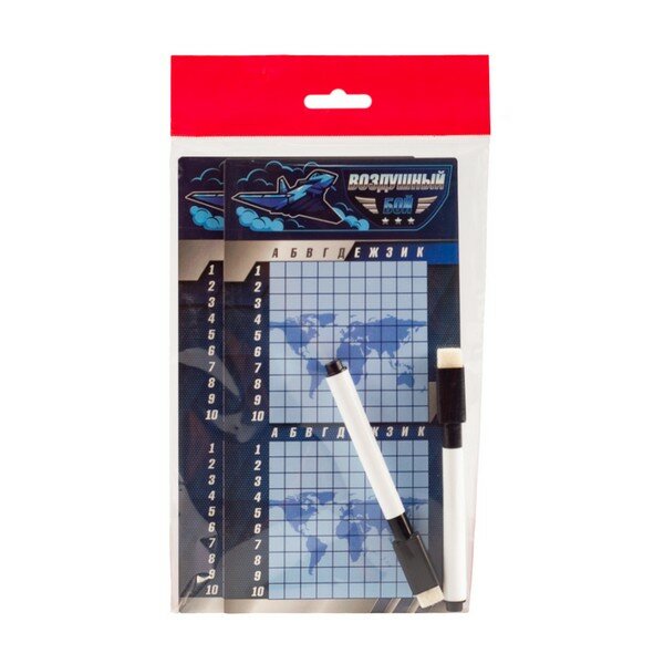 Игра настольная "Воздушный бой" в пакете с маркерами, в/п 21*14,5*1 см