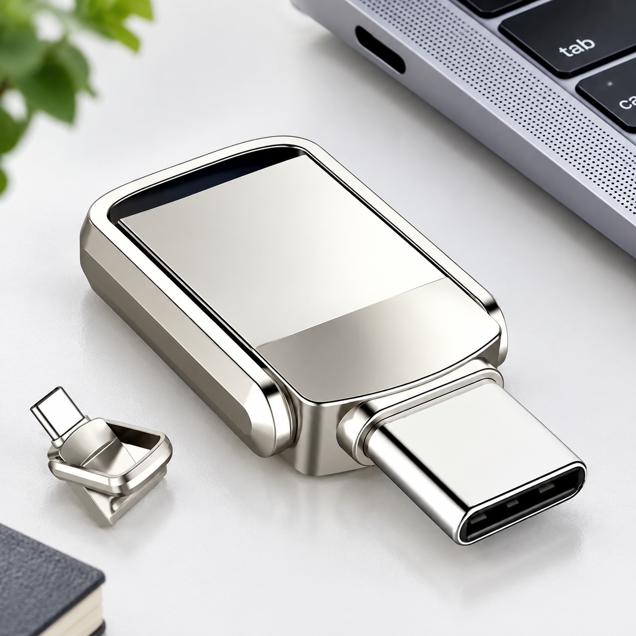 USB-накопитель Type-C 2ТБ, OTG (Цвет товара: серебристый)