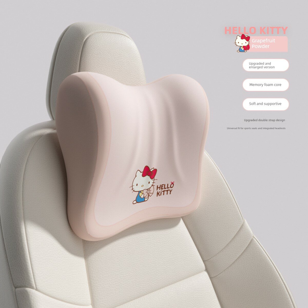 My Melody Розовый автомобильный подголовник с улучшенной памятной пеной для поддержки шеи