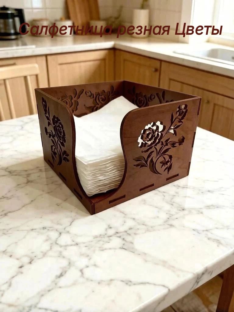 Салфетница резная (цветы)