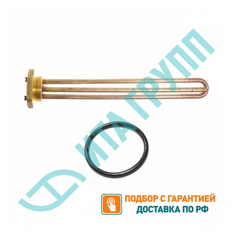 Комплект ТЭН 2,5кВт (2500Вт) RDT, резьбовой 42мм для Ariston, De Luxe, Real, Thermex, под анод М6 + прокладка, 182245K2