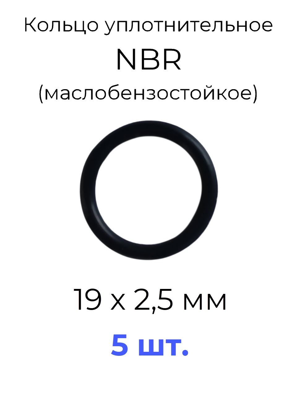 Кольцо уплотнительное 19х24x2,5 NBR70 маслобензостойкое 5 шт.