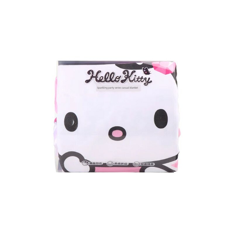 Плед MINISO Hello Kitty из серии Sparkle Party, мягкое флисовое одеяло для отдыха и сна, 140x70 см
